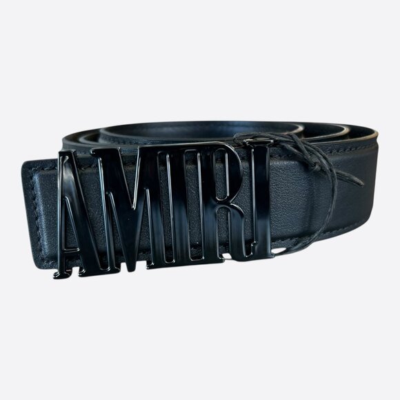 Amiri Black Core Logo Leather Belt